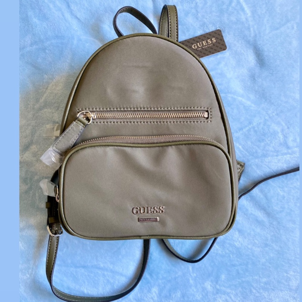 Guess Olive Color backpack with adjustable straps